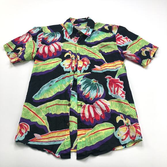 Pataloha XXS Unisex Button Short Sleeve Pocket Collared Hawaiian Floral Shirt - Picture 1 of 7